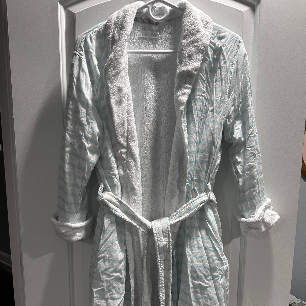 iRelaxSoft & Lightweight Terry-Lined Robe – 3/4 Sleeves, Above-Knee Length